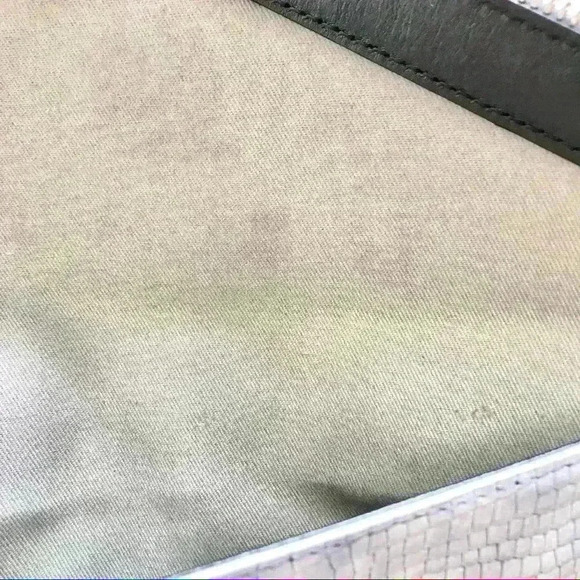 Rebecca Minkoff Leo Snakeskin Embossed Leather Clutch Light Periwinkle - Picture 9 of 10